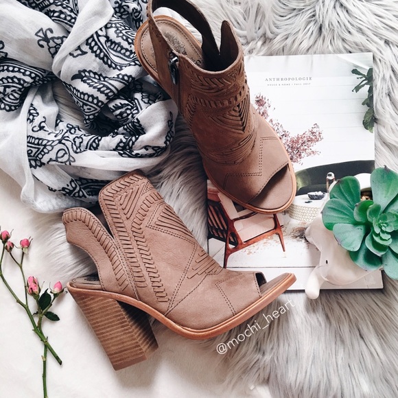 peep toe western booties